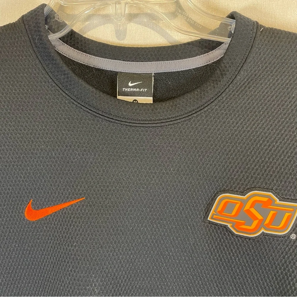 Nike Therma-Fit OSU Sweatshirt Black Crewneck Oklahoma State Size M